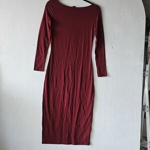Wild Fable Maroon Long Sleeve Dress
